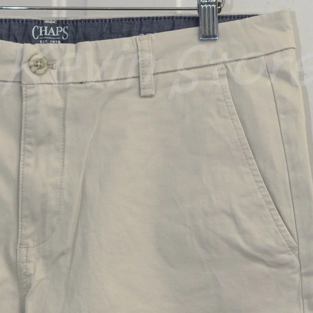 Men flat‎ front Tan short CHAPS